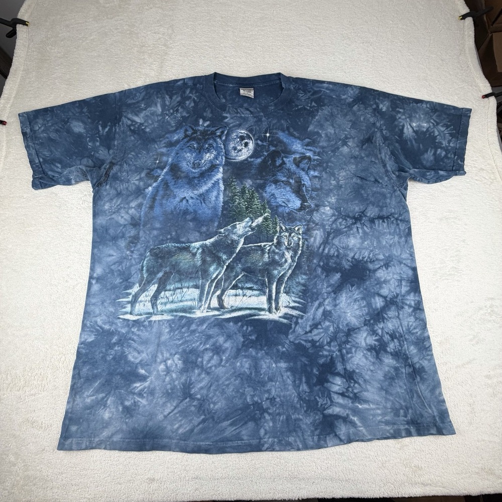 VTG Genuine Desert Wash T-Shirt Men's Wolves Howling Graphic Tee Distressed 2XL
